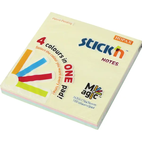 237335-EC Blok samolj. STICK'N 76x76 pastel sort 4 boje MAGIC 100L 21574 P12/216