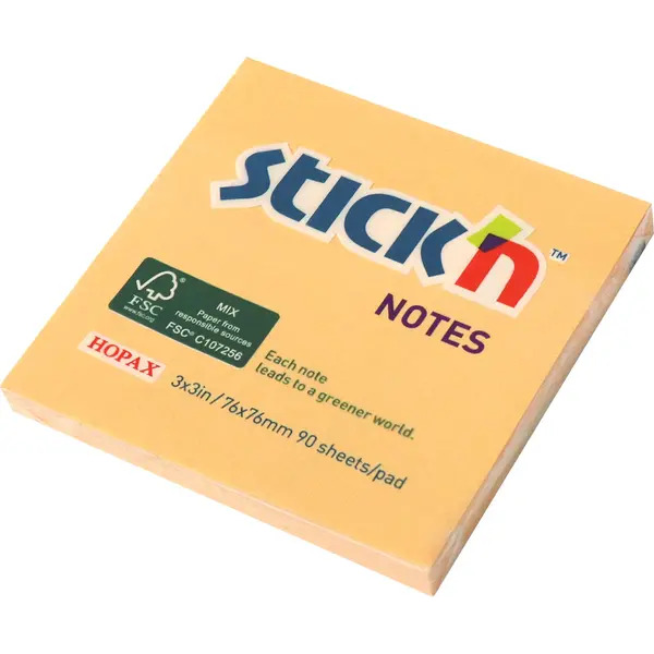 237339-EC Blok samolj. STICK'N 76x76 pastel narančasti FSC 90L 21566 P12/216