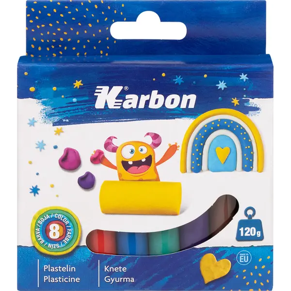 238023-EC Plastelin KARBON 120 g 8 boja NOVO P38