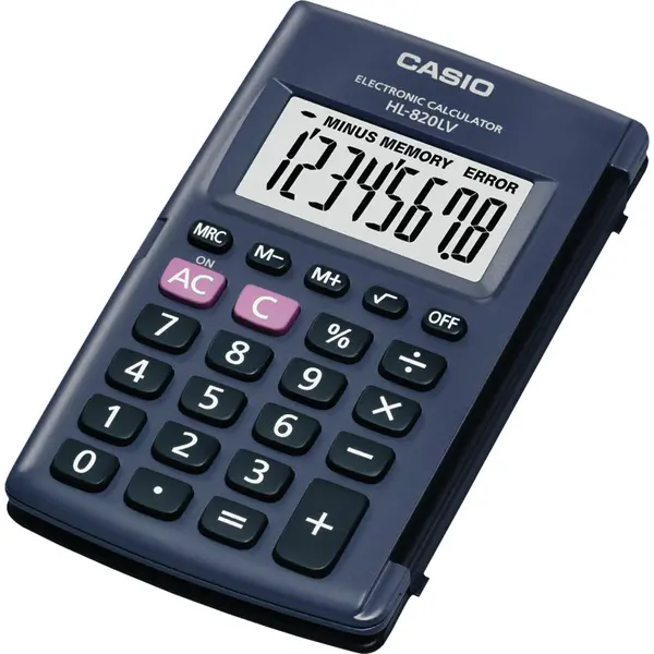 238049-EC Kalkulator CASIO HL-820 LV-BK KARTON.PAK bls P10/100