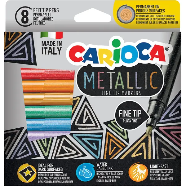 238118-EC Flomasteri  8/1 CARIOCA Metallic 43162 P24