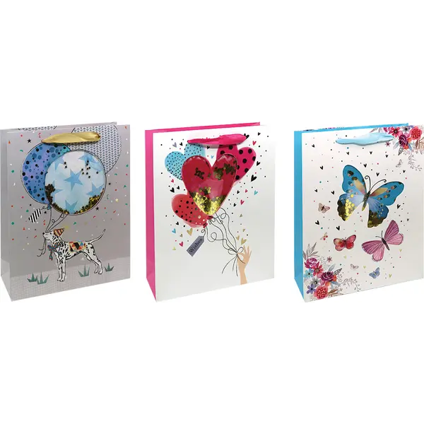 238579-EC Vrećica L exclusive svakodn. glitter prozor 26x32x10cm P12/120 NETTO