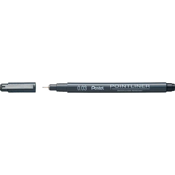 239535-EC Flomaster fineliner PENTEL 0,03 POINTLINER S20P-03A crni P12/576