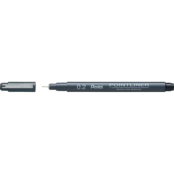239536-EC Flomaster fineliner PENTEL 0,20 POINTLINER S20P-2A crni P12/576