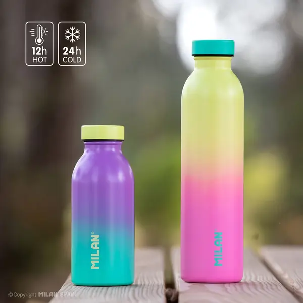 239620-EC Boca za vodu MILAN Sunset zeleno-lila 354ml, isotermalna, nehrđajući čelik P12