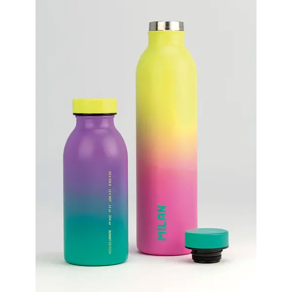 239620-EC Boca za vodu MILAN Sunset zeleno-lila 354ml, isotermalna, nehrđajući čelik P12