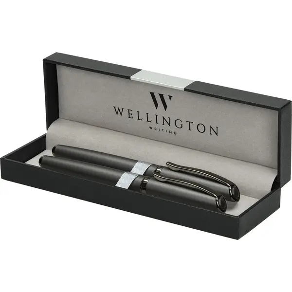 240274-EC Set pisaći Wellington Aurora sivi roler + nalivpero u kutijici