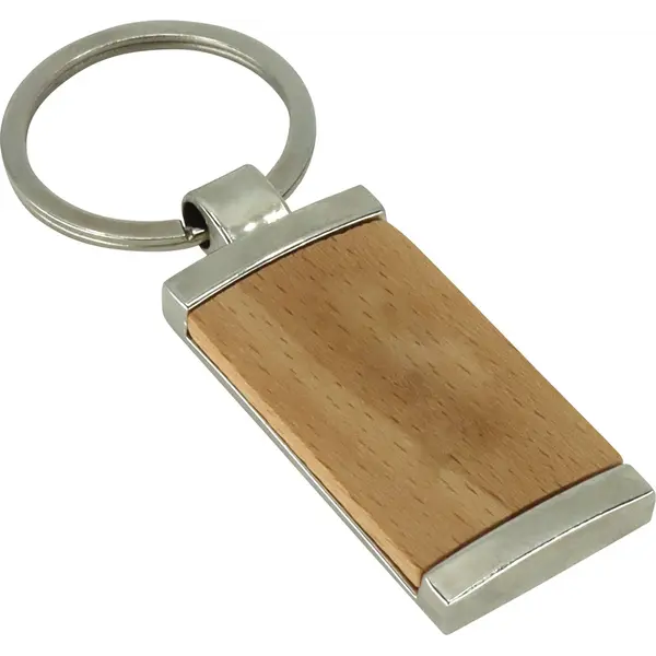 240318-EC Privjesak metalni Bolt s drvenom podlogom u poklon kutijici 2,5x5x0,4cm