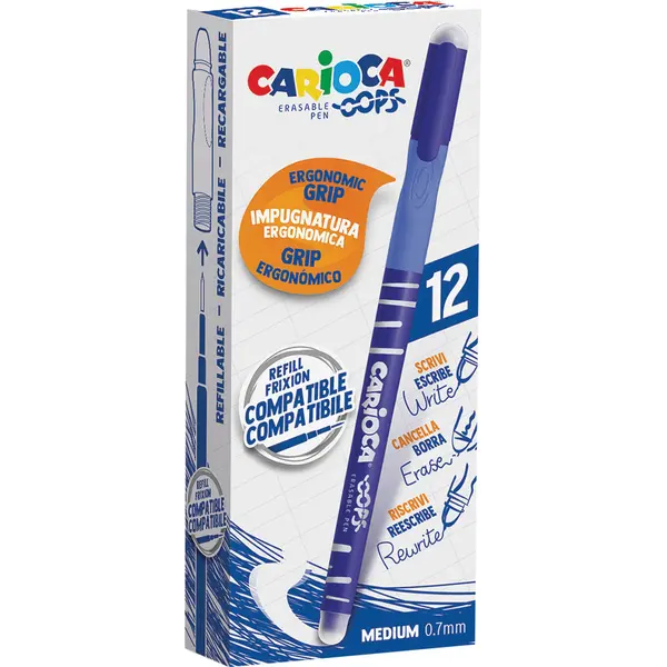 241497-EC Gel pen 0,7 piši-briši CARIOCA Oops plava 43039/02 P12/288