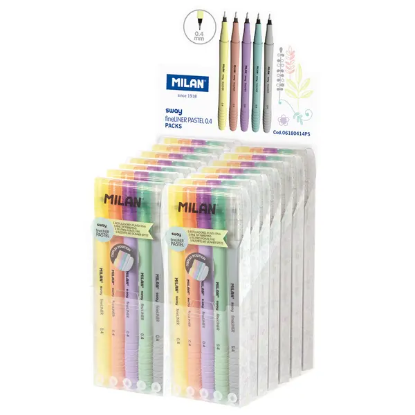 241855-EC Flomaster fineliner MILAN 0,4 SWAY set 5 pastelnih boja P14/252