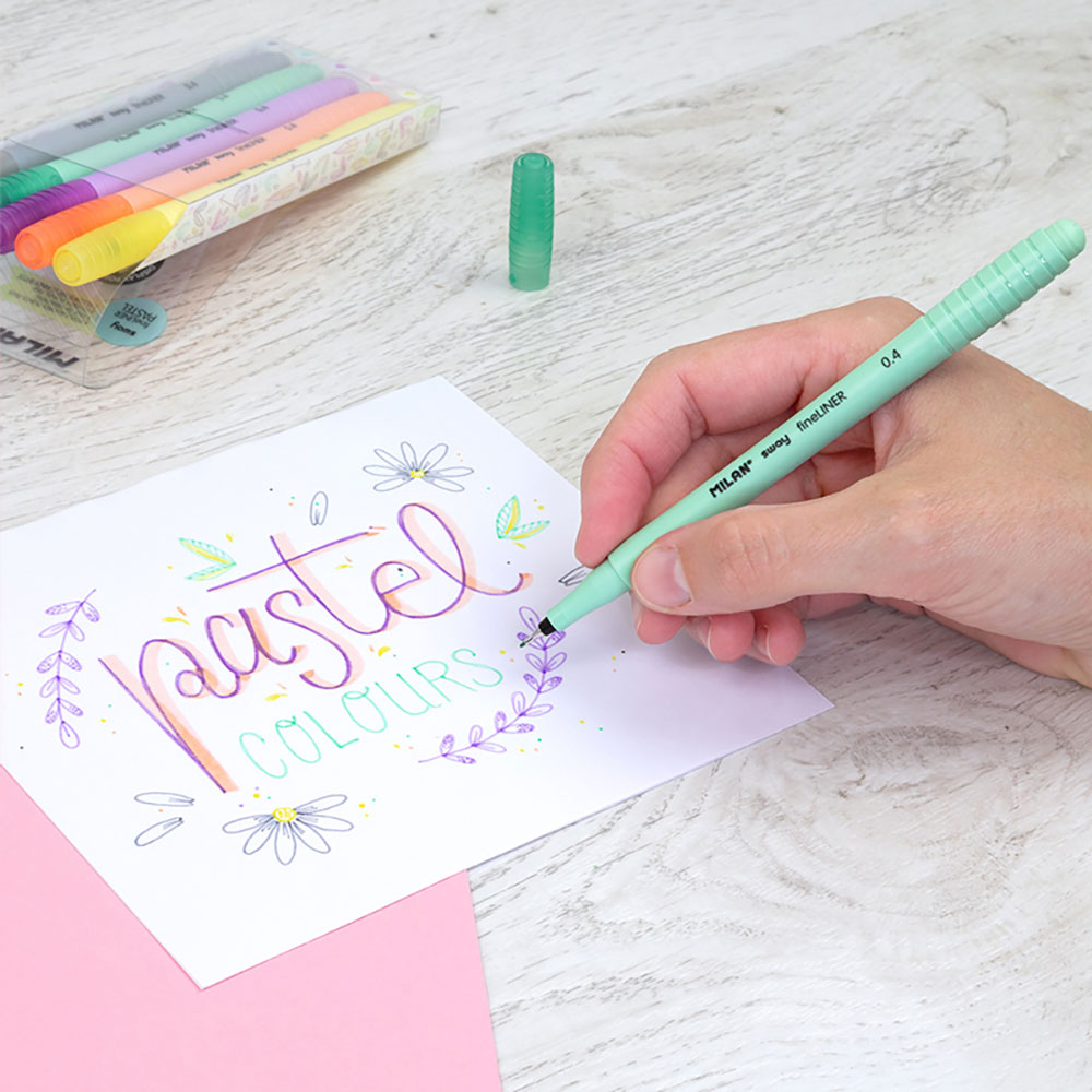 241855-EC Flomaster fineliner MILAN 0,4 SWAY set 5 pastelnih boja P14/252