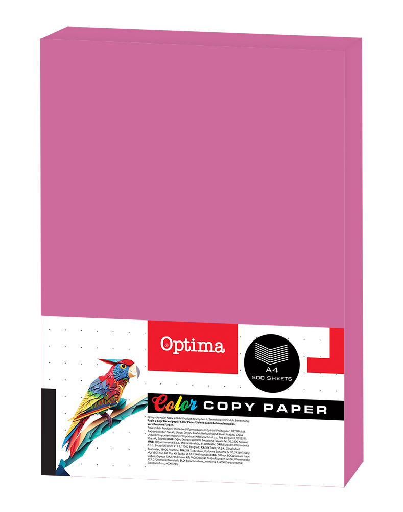 242676-EC Papir fotok.OPTIMA A4 intenziv FUCHSIA 80gr. 500/1 DC207 P5