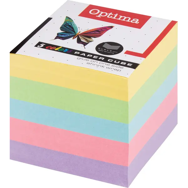 242685-EC Blok kocka 9x9x9 OPTIMA - 5 boja, 800 listova P24