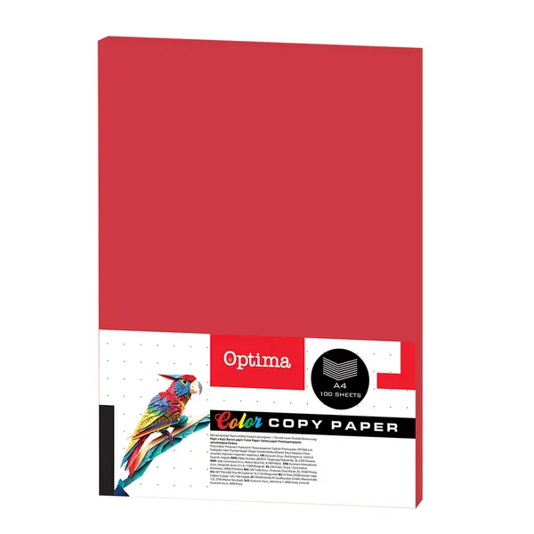 242690-EC Papir fotok. OPTIMA A4 intenziv RED 80gr. 100/1 DC204 P22