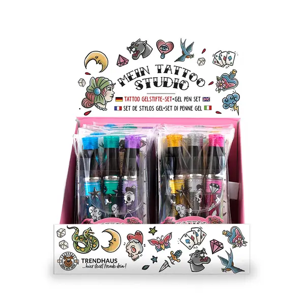 243092-EC Gel pen glitter Tattoo 3/1 P12/192 NETTO
