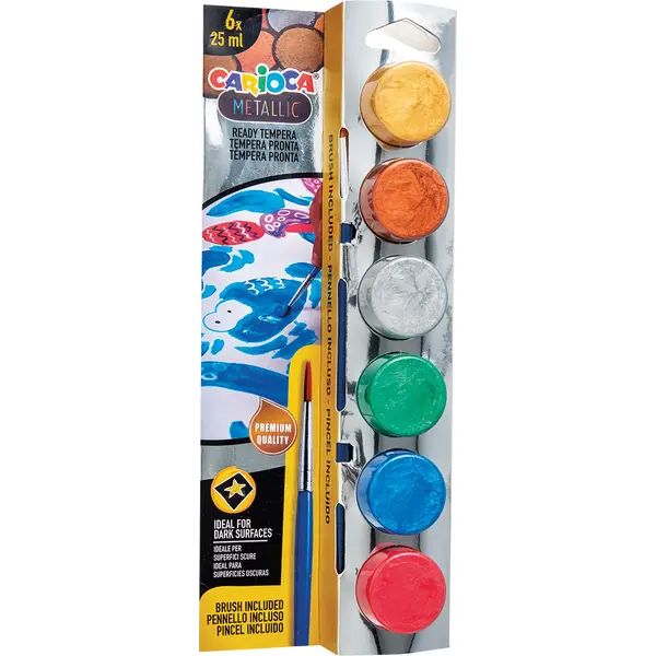 243487-EC Tempera 6/1 CARIOCA Metallic + kist 40426 P6/24