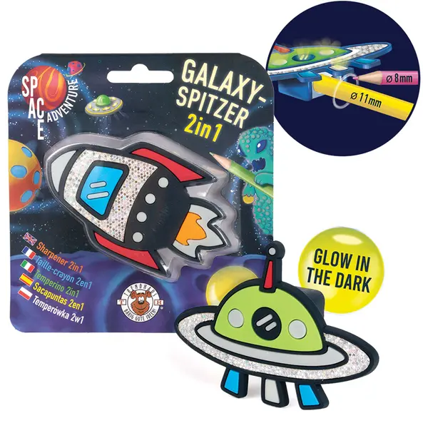 243506-EC Šiljilo 2 rupe SPACE ADVENTURE sort P10/80 NETTO