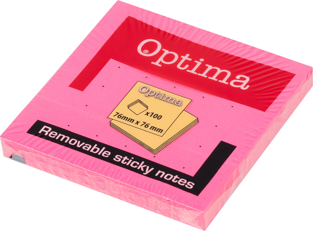 244757-EC Blok samoljepivi 76x76 neon rozi OPTIMA 100L P12/216