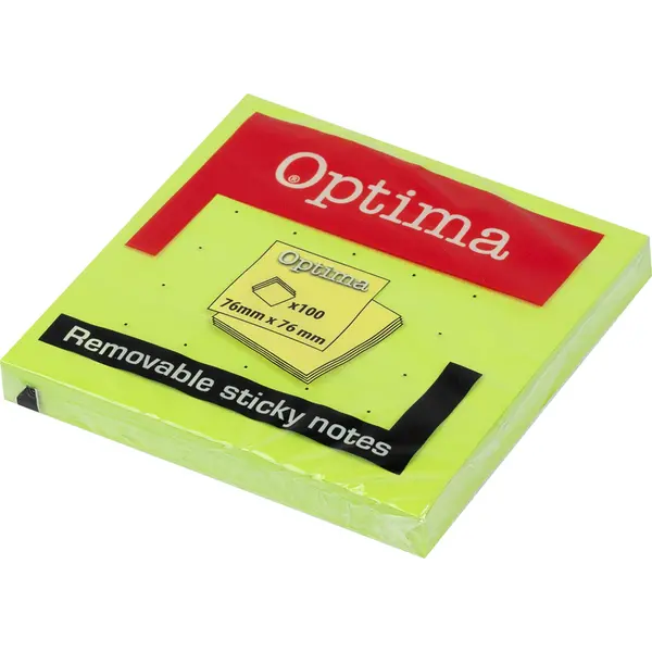 244758-EC Blok samoljepivi 76x76 neon zeleni OPTIMA 100L P12/216