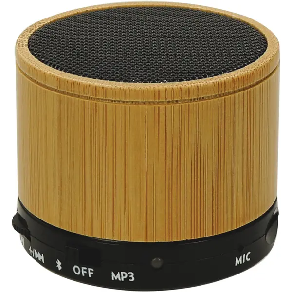245255-EC Zvučnik prijenosni Bamboo Lux od bambusa crni P1/50