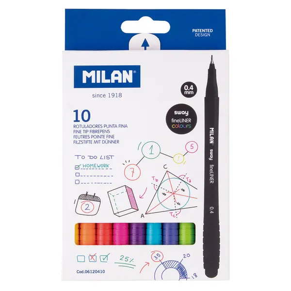 245305-EC Flomaster fineliner MILAN 0,4 SWAY set 10 boja  P50/100