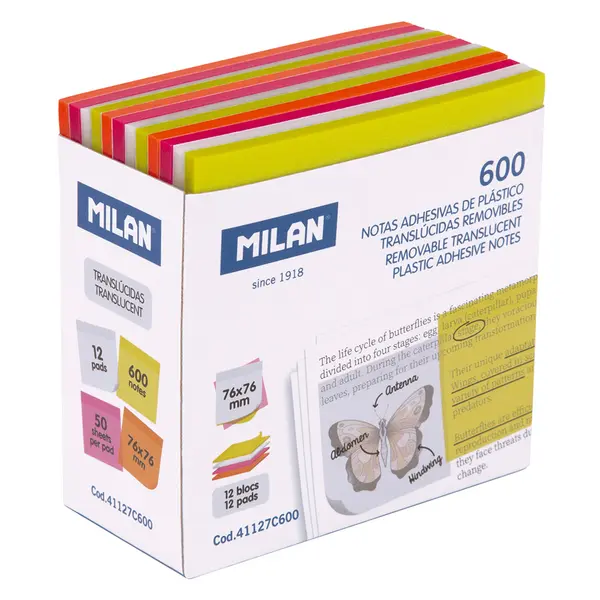 245894-EC Blok samolj.kocka 76x76 Fluo prozirni 4 boje 600L MILAN P12/48