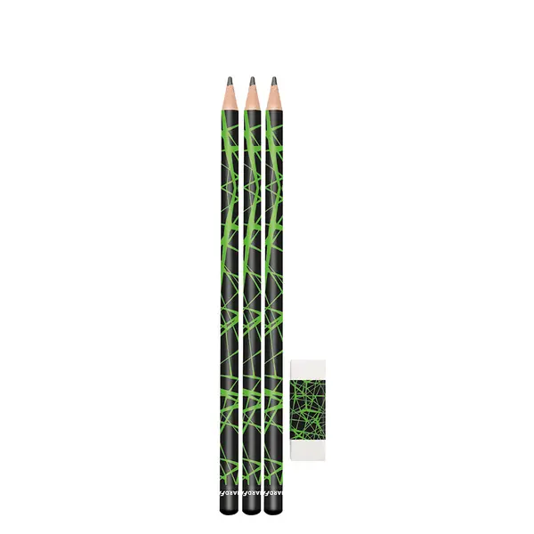 246289-EC Set ol.graf. x3HB + gumica neon zelena EBERHARD FABER bls P10/200