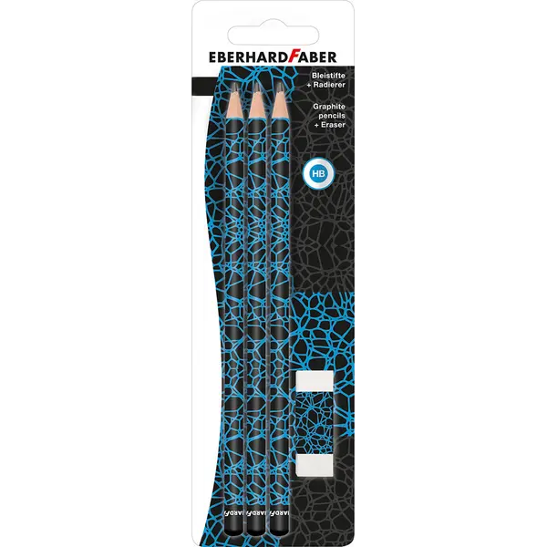 246290-EC Set ol.graf. x3HB + gumica neon plava EBERHARD FABER bls P10/200