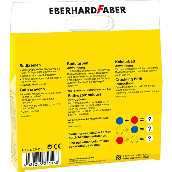 246302-EC Set za igranje EBERHARD FABER voštane boje sa šablonama i bojama za kupku P6/72