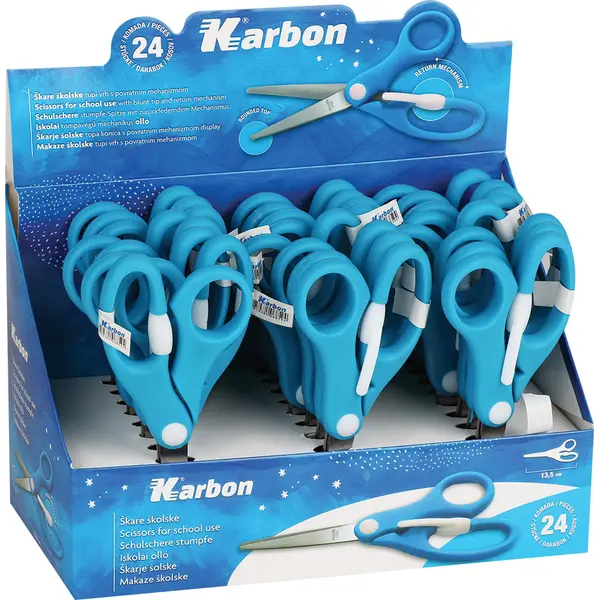 240543-EC Škare KARBON školske tupi vrh s povratnim mehanizmom displej P24/432