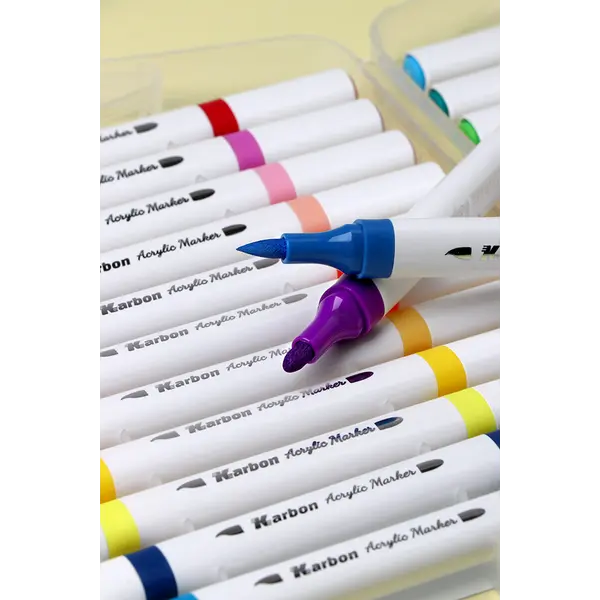 246323-EC Marker akrilni KARBON dvostruki vrh kist/okrugli 24/1 P12/48