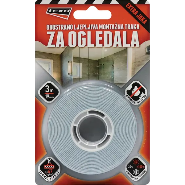 231387-EC Obostrano ljepljiva montažna traka za ogledala 19mm x 3m 5318-3 P6/48