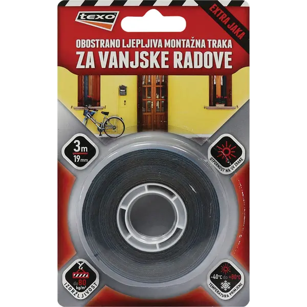 231388-EC Obostrano ljepljiva montažna traka za vanjske radove 19mm x 3m  5325-3 P6/48