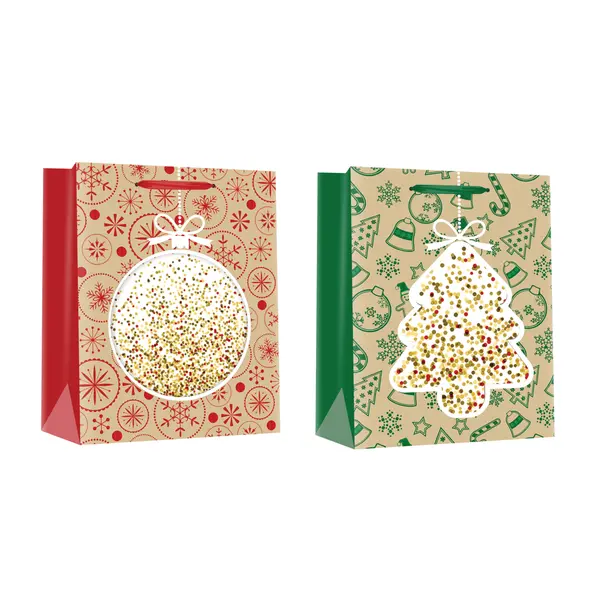 238580-EC Vrećica L exclusive Božić glitter prozor 26x32x10cm P12/120