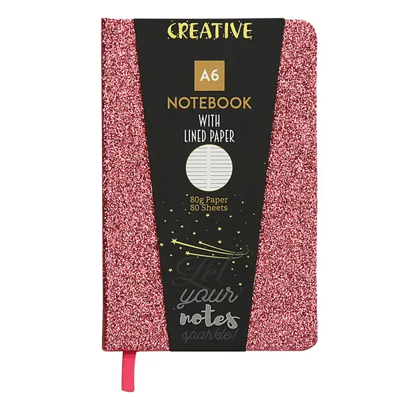 237750-EC Notes CREATIVE A6 GLITTER sa šljokicama sort 80L 52947 P10/60