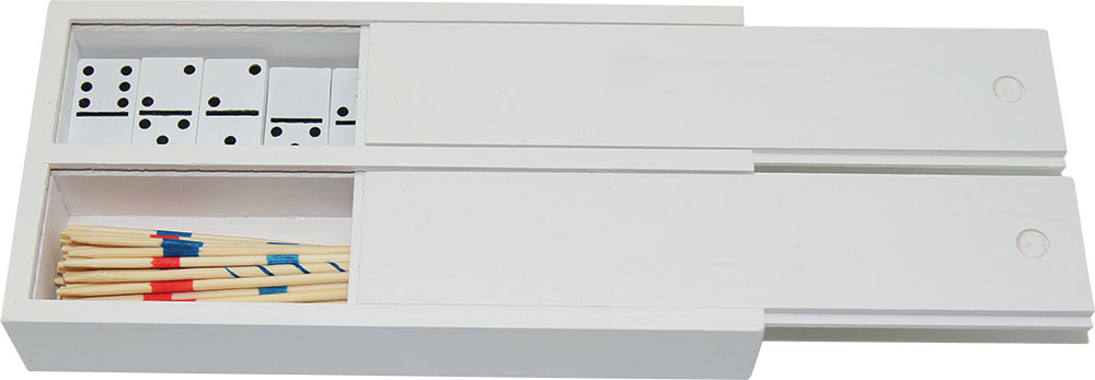 240434-EC Igra društvena DUO MIDO, set domino i mikado u drvenoj kutiji 17x9x3cm