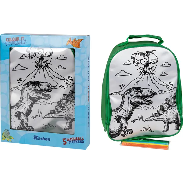243737-EC Ruksak za bojanje s 5 flomastera Karbon DINO WORLD P12