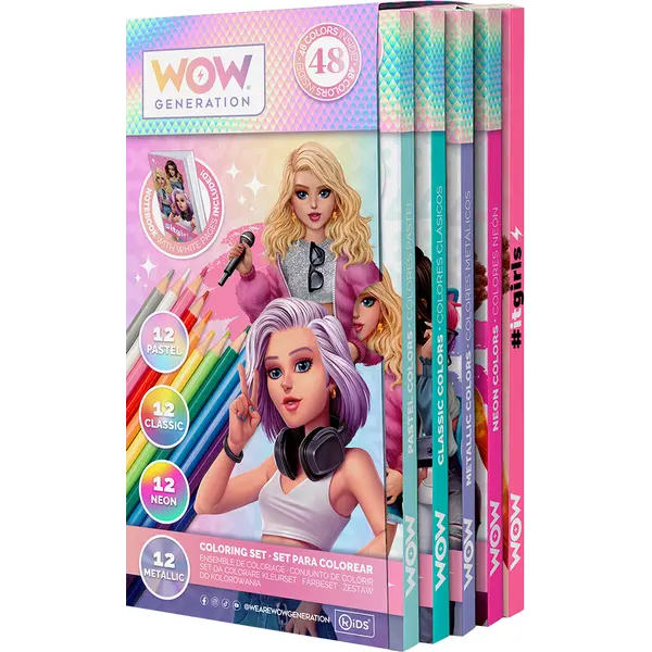 246955-EC Set boje drvene 48kom s bilježnicom WOW Generation P4