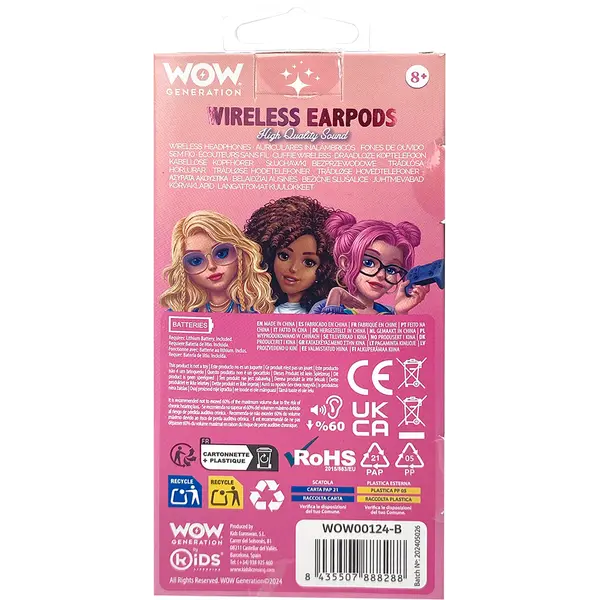 247012-EC Slušalice bežične earpods WOW Generation u kutiji, sort P6/24