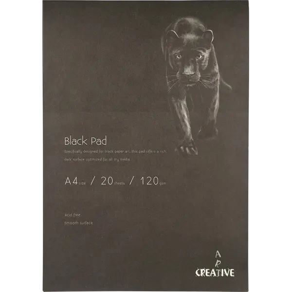 247495-EC Blok za crtanje CREATIVE A4 crni 120gr. 20L 75327 P60