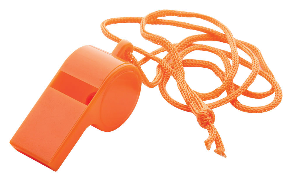 242119-EC Zviždaljka plastična Whistle narančasta s vezicom P1000