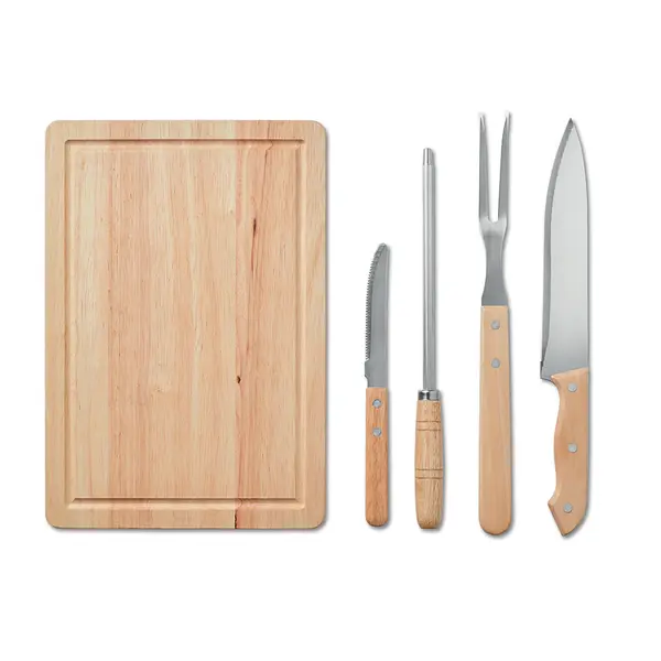 242405-EC Set za roštiljanje GRILLE 4-djelni pribor s daskom u crnom etuiju P1/12