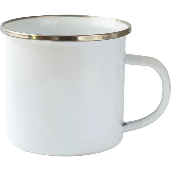 242441-EC Šalica RETRO od emajla sublimacijska 350 ml bijela