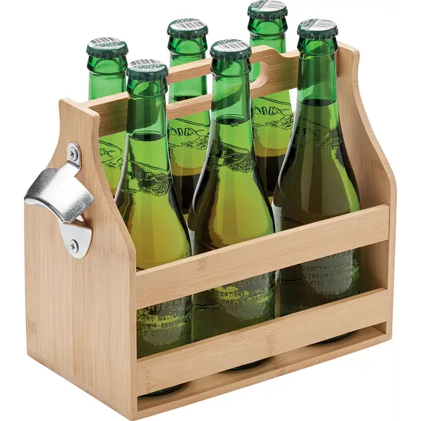 244999-EC Sanduk za 6 pivskih boca Cabas od bambusa sa metalnim otvaračem, P10
