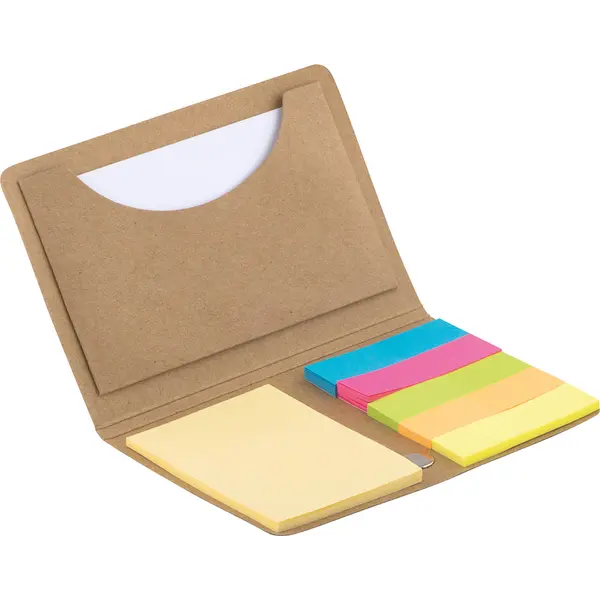 245027-EC Set memo blok Foldnote od smeđeg kraft papira s el. trakom