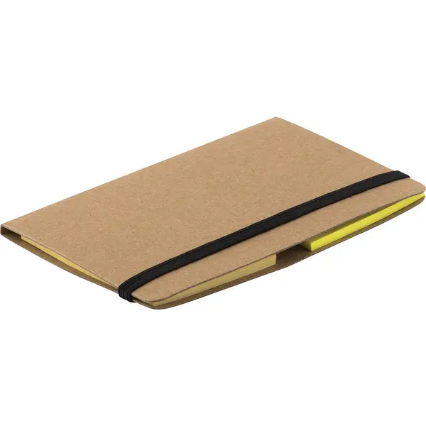 245027-EC Set memo blok Foldnote od smeđeg kraft papira s el. trakom