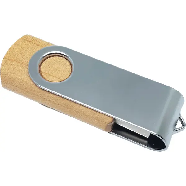 245258-EC Memori stick USB 32GB Twister bamboo/srebrni , kart. kutijica P500