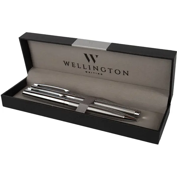 247569-EC Set pisaći Wellington Liberty ol.kem i roler srebrni u poklon kutiji
