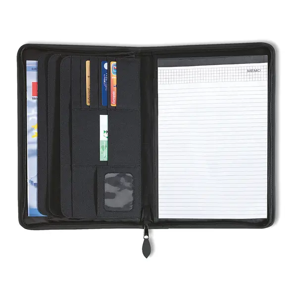 247598-EC Mapa poslovna A4 Prime poliester 600D s blokom A4 crna