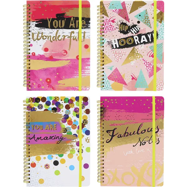 241019-EC Notes spiralni sa gumicom A5 CREATIVE tvrdi uvez sort P4/20 NETTO